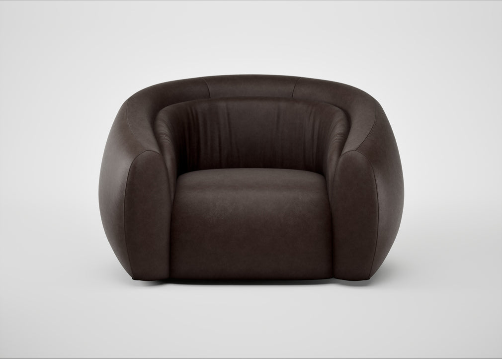 Flora Loveseat Leather Grain Chocolate 066