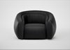 Flora Loveseat Leather Grain Graphite 063