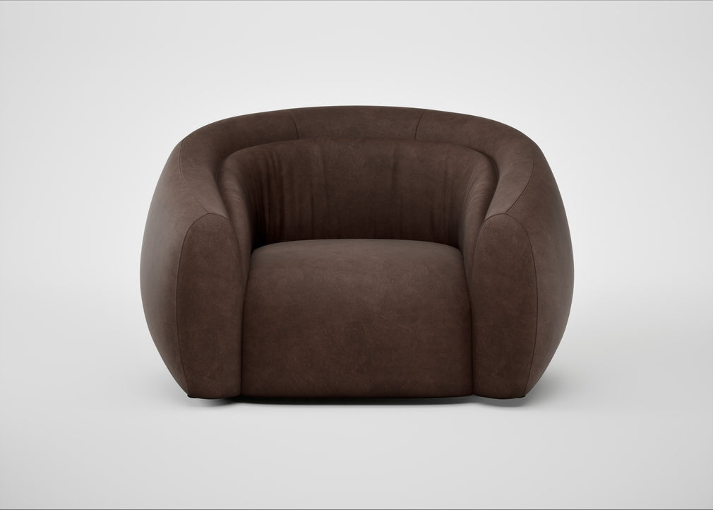 Flora Loveseat Heritage Leather Chestnut 2064