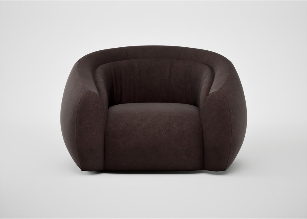 Flora Loveseat Heritage Leather Dark Walnut 2069