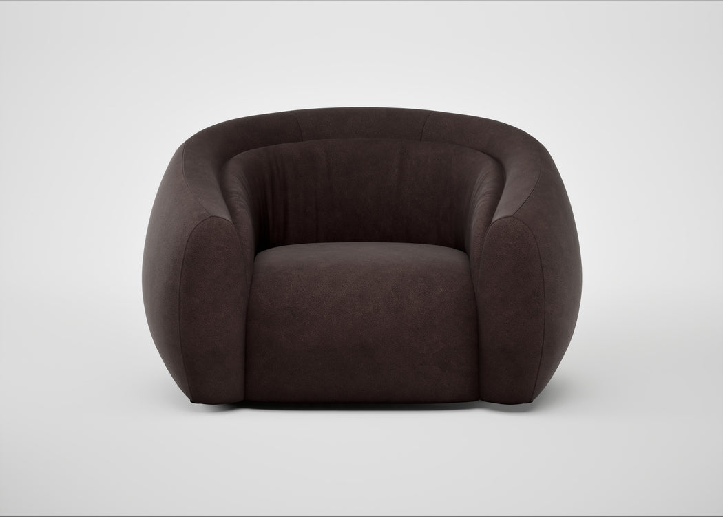 Flora Loveseat Heritage Leather Dark Walnut 2069