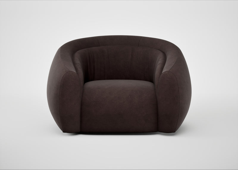Flora Loveseat Heritage Leather Dark Walnut 2069