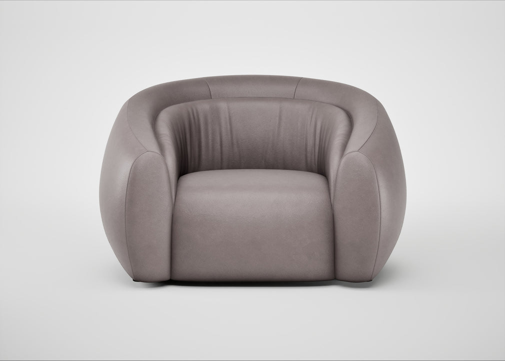 Flora Loveseat Heritage Leather Stone Grey 2060