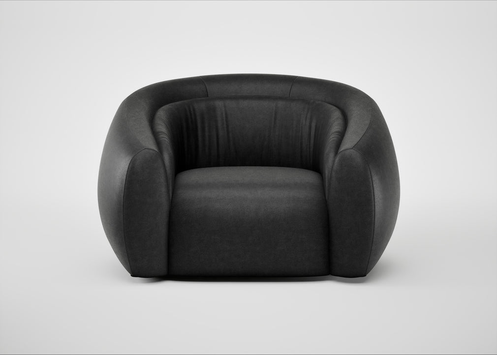 Flora Loveseat Linea Leather Black 622