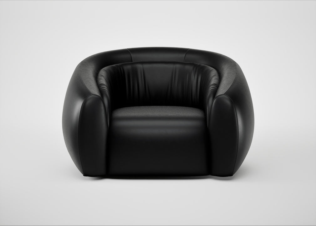 Flora Loveseat Leather Stonewash Black 263