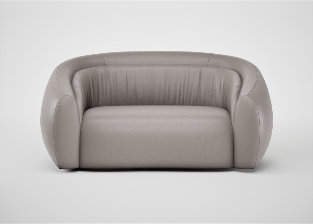 Flora 2 Seater Sofa Daino Leather Elephant