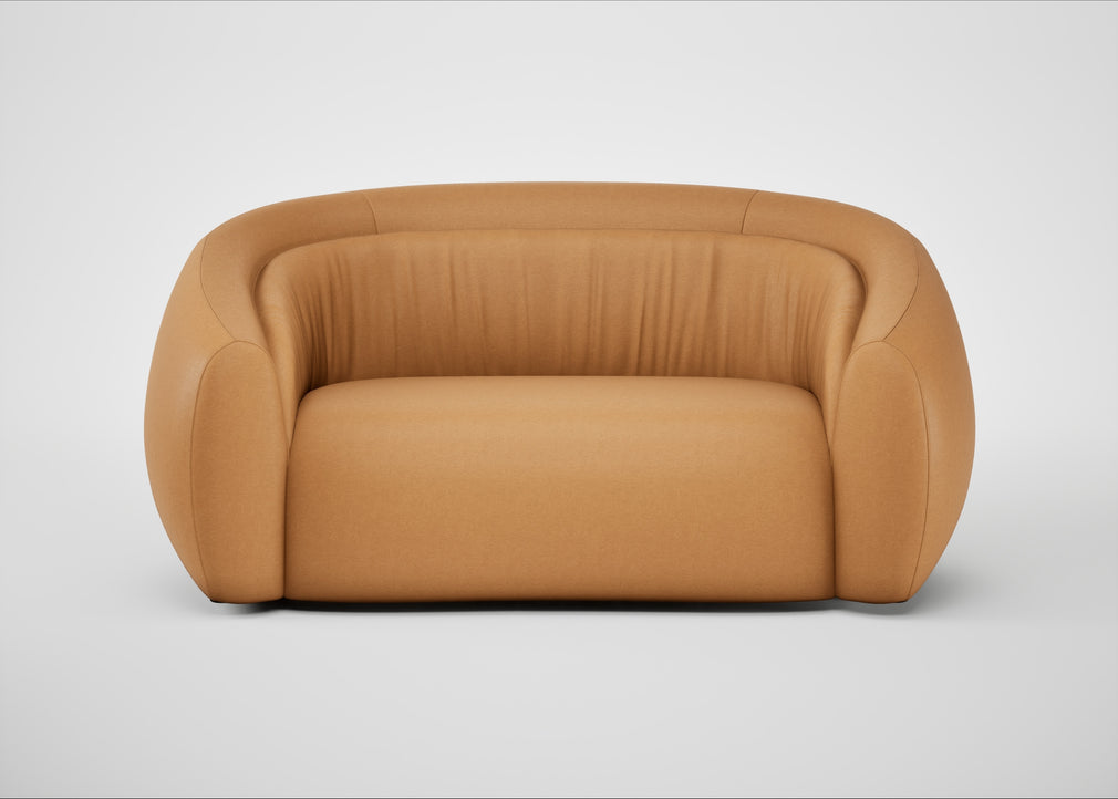 Flora 2 Seater Sofa Daino Leather Parchment