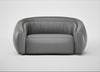Flora 2 Seater Sofa Daino Leather Steel