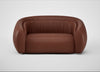 Flora 2 Seater Sofa Leather Grain Dark Brown 068
