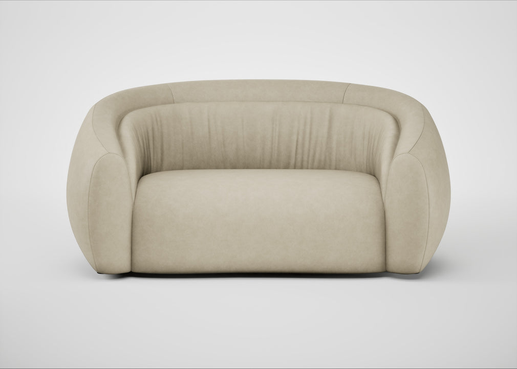 Flora 2 Seater Sofa Leather Grain Storm 006