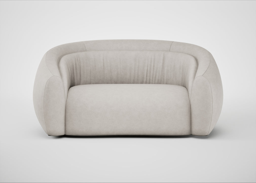Flora 2 Seater Sofa Leather Grain White 000