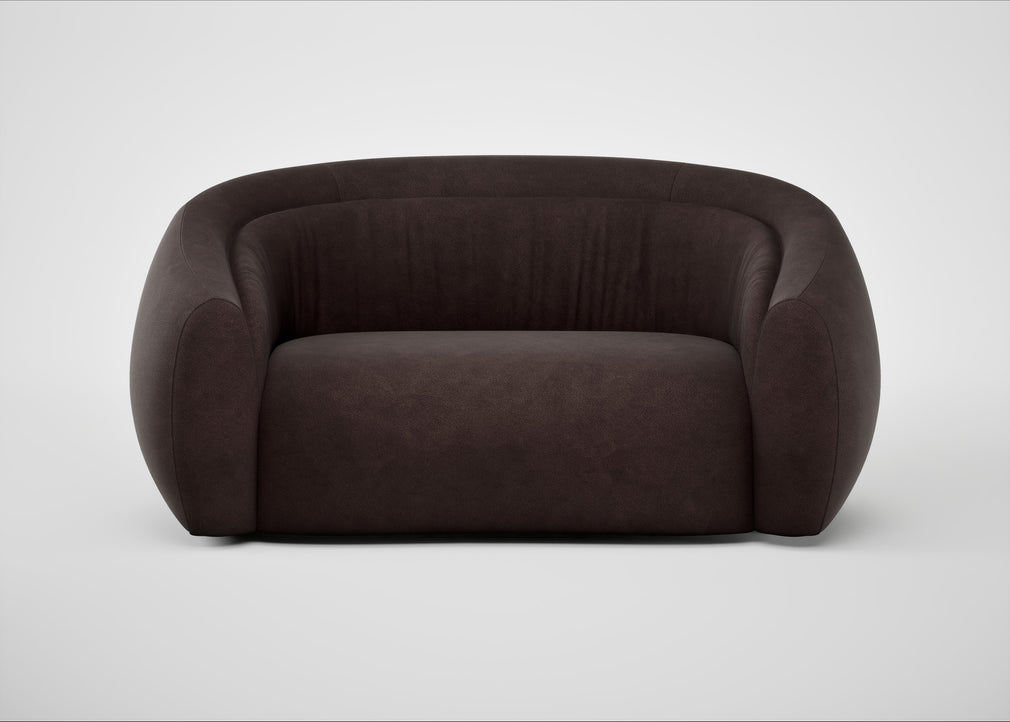 Flora 2 Seater Sofa Heritage Leather Dark Walnut 2069