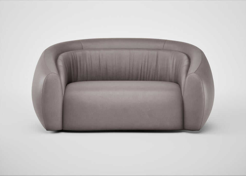 Flora 2 Seater Sofa Heritage Leather Stone Grey 2060
