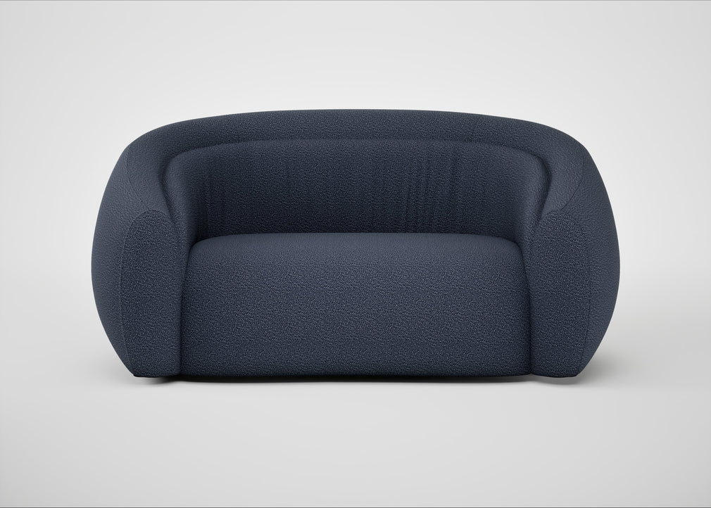 Flora 2 Seater Sofa Loop Boucle Navy