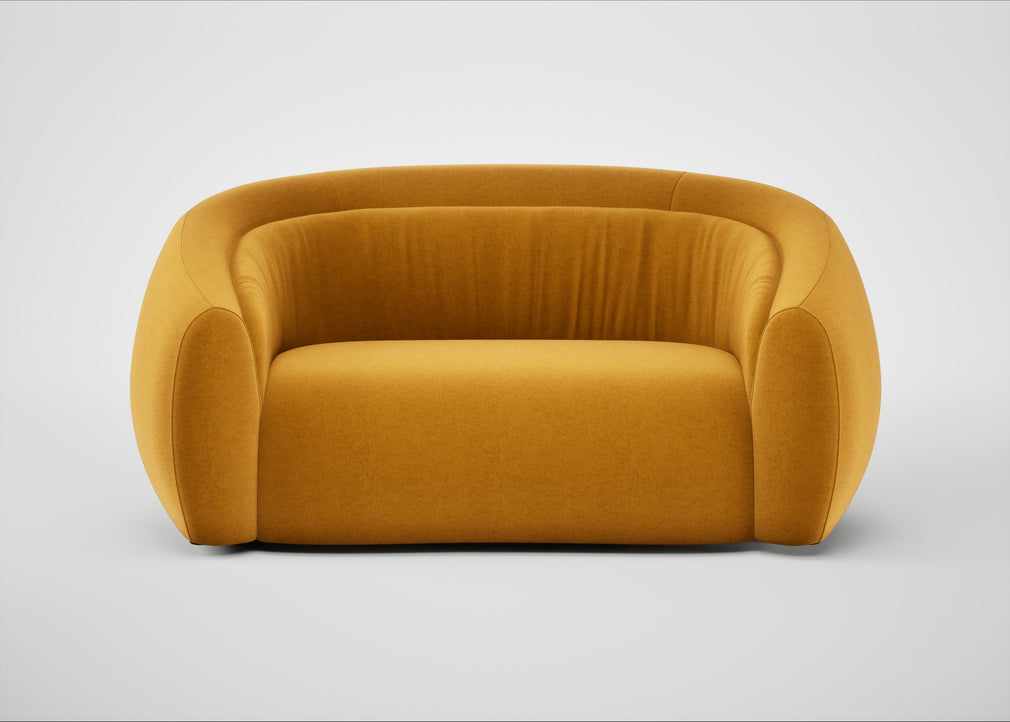 Flora 2 Seater Sofa Nobilis Velvet Mustard