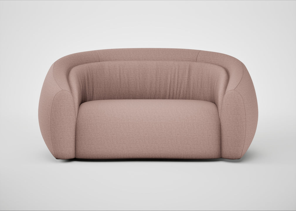 Flora 2 Seater Sofa Siena Cotton Dusky Pink