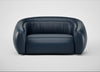 Flora 2 Seater Sofa Leather Stonewash Navy Blue 279