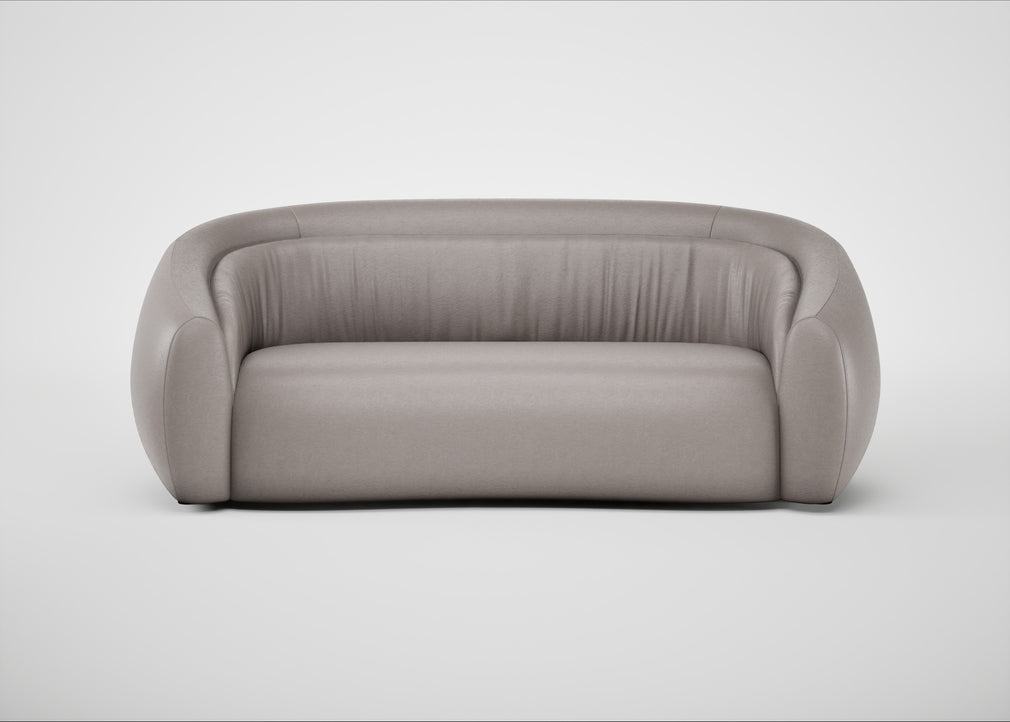 Flora 3 Seater Sofa Daino Leather Elephant