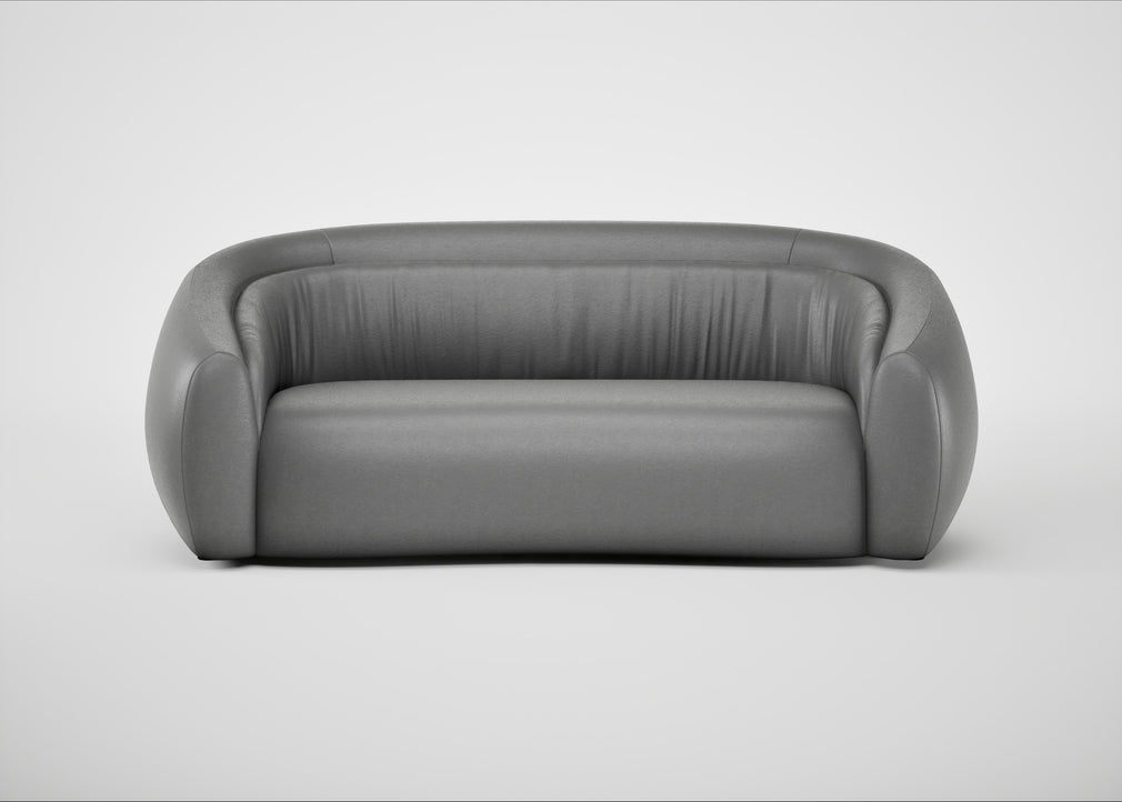 Flora 3 Seater Sofa Daino Leather Steel