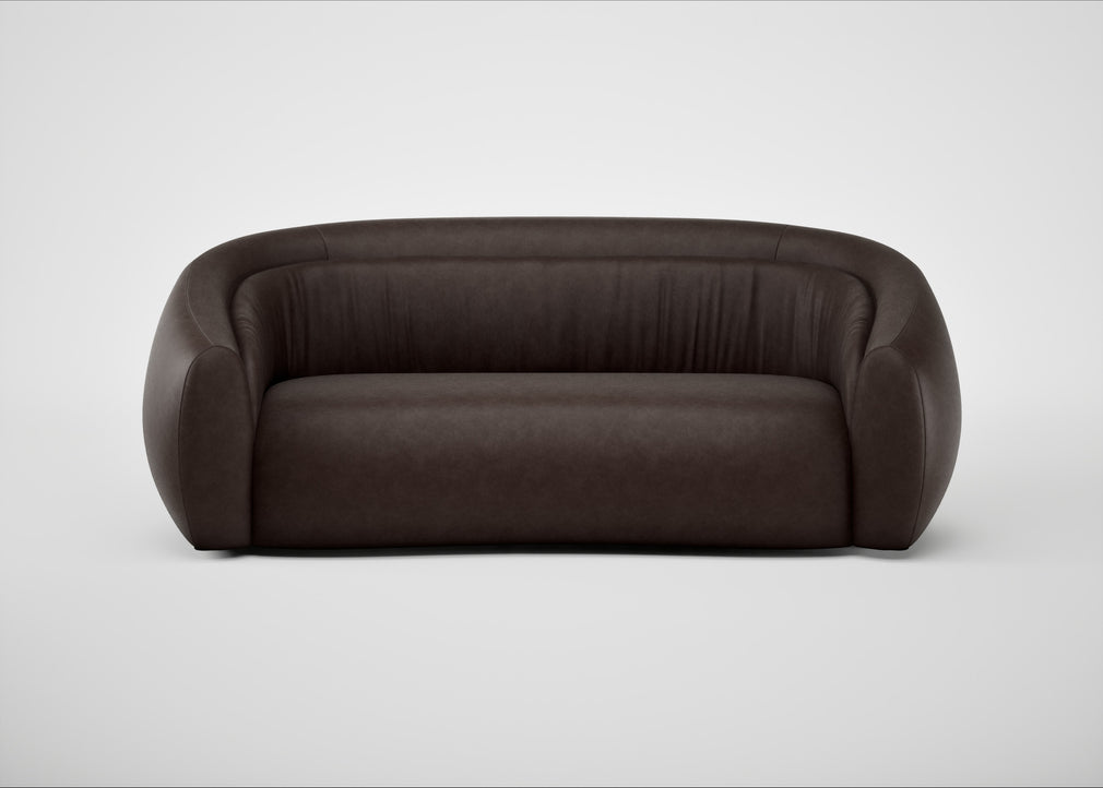 Flora 3 Seater Sofa Leather Grain Chocolate 066