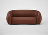 Flora 3 Seater Sofa Leather Grain Dark Brown 068