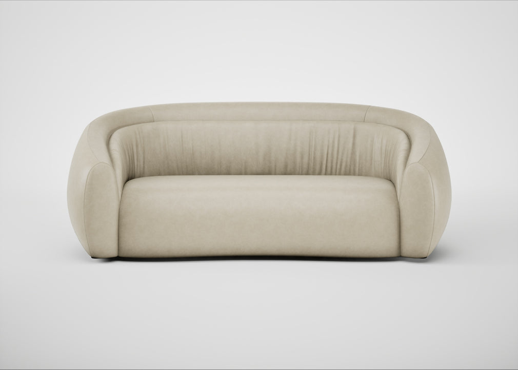 Flora 3 Seater Sofa Leather Grain Storm 006