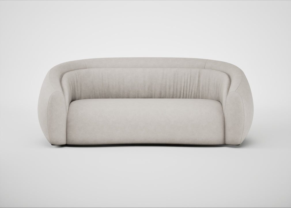 Flora 3 Seater Sofa Leather Grain White 000