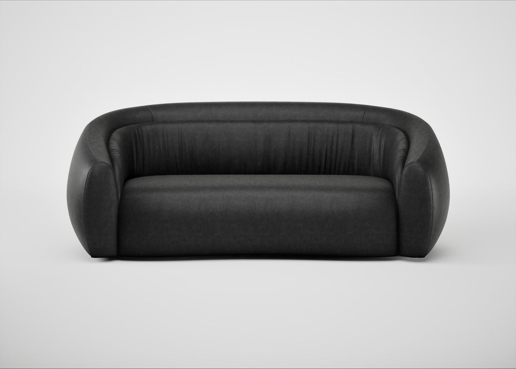Flora 3 Seater Sofa Linea Leather Black 622