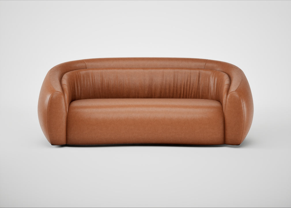 Flora 3 Seater Sofa Linea Leather Brown 680