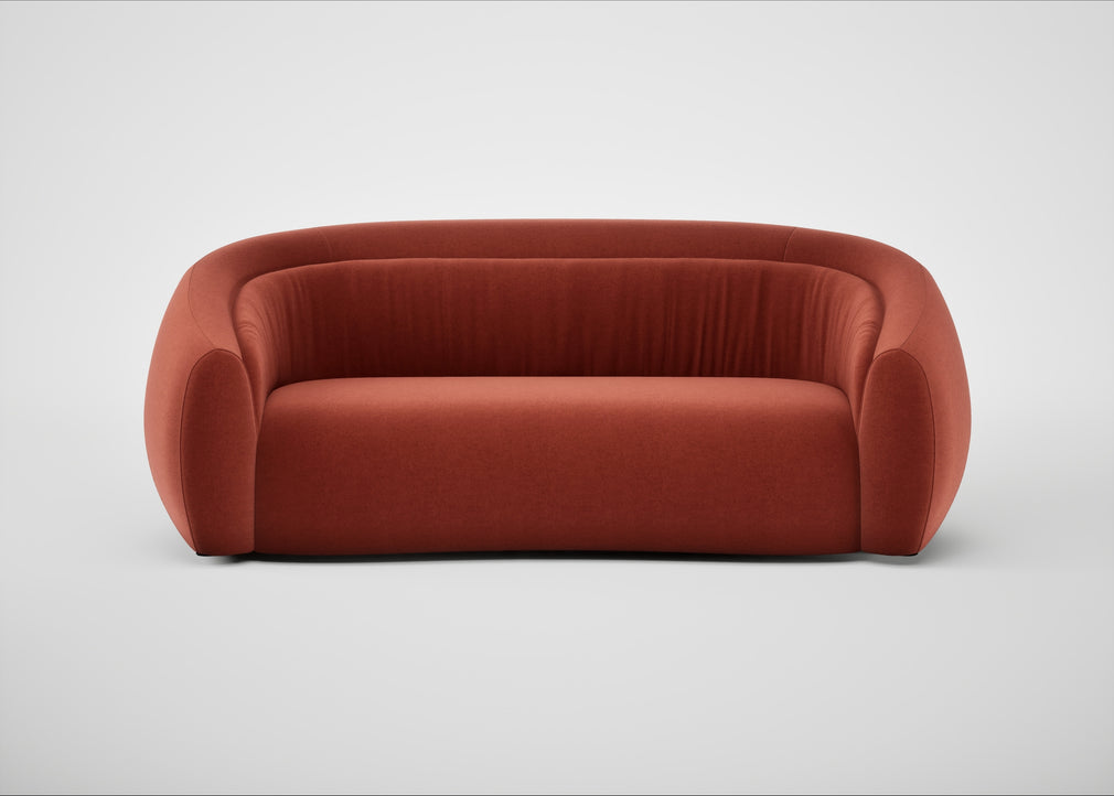 Flora 3 Seater Sofa Nobilis Velvet Rust