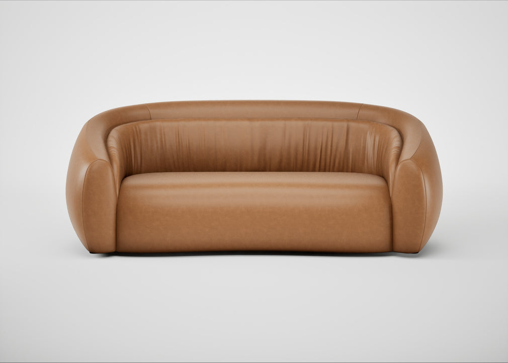 Flora 3 Seater Sofa Leather Stonewash Toffee 277
