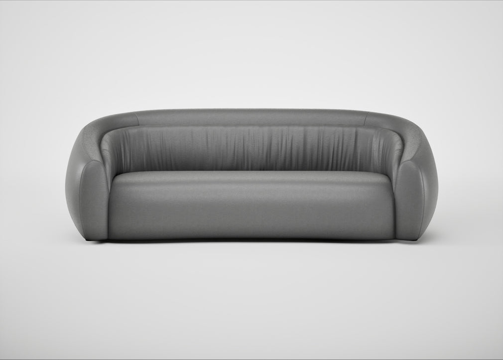 Flora 4 Seater Sofa Daino Leather Steel