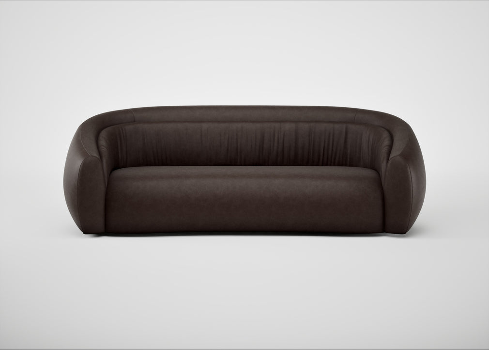 Flora 4 Seater Sofa Leather Grain Chocolate 066