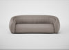 Flora 4 Seater Sofa Leather Grain Light Grey 060