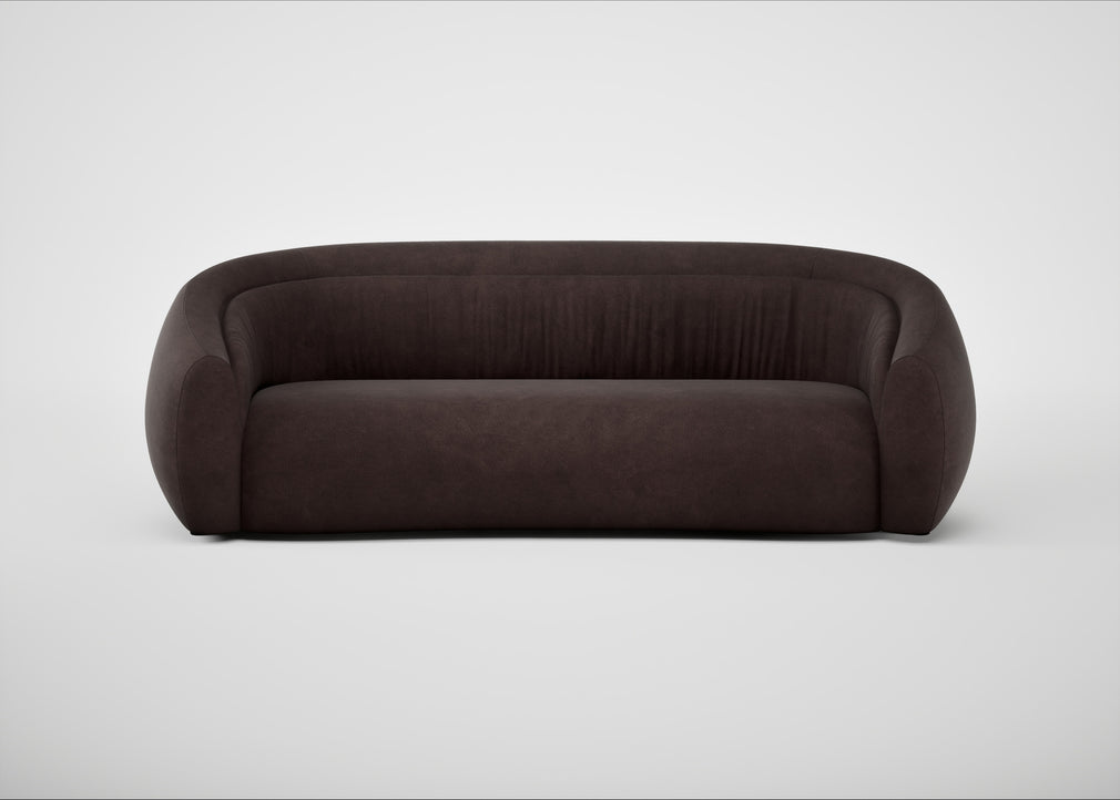 Flora 4 Seater Sofa Heritage Leather Dark Walnut 2069