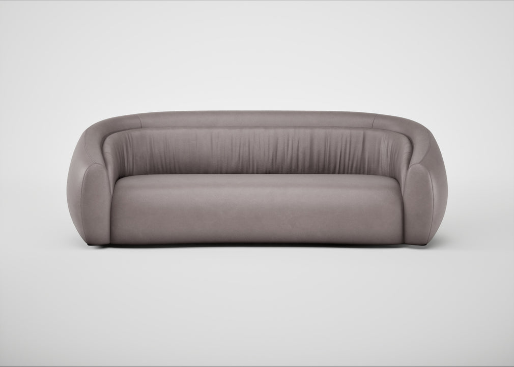Flora 4 Seater Sofa Heritage Leather Stone Grey 2060