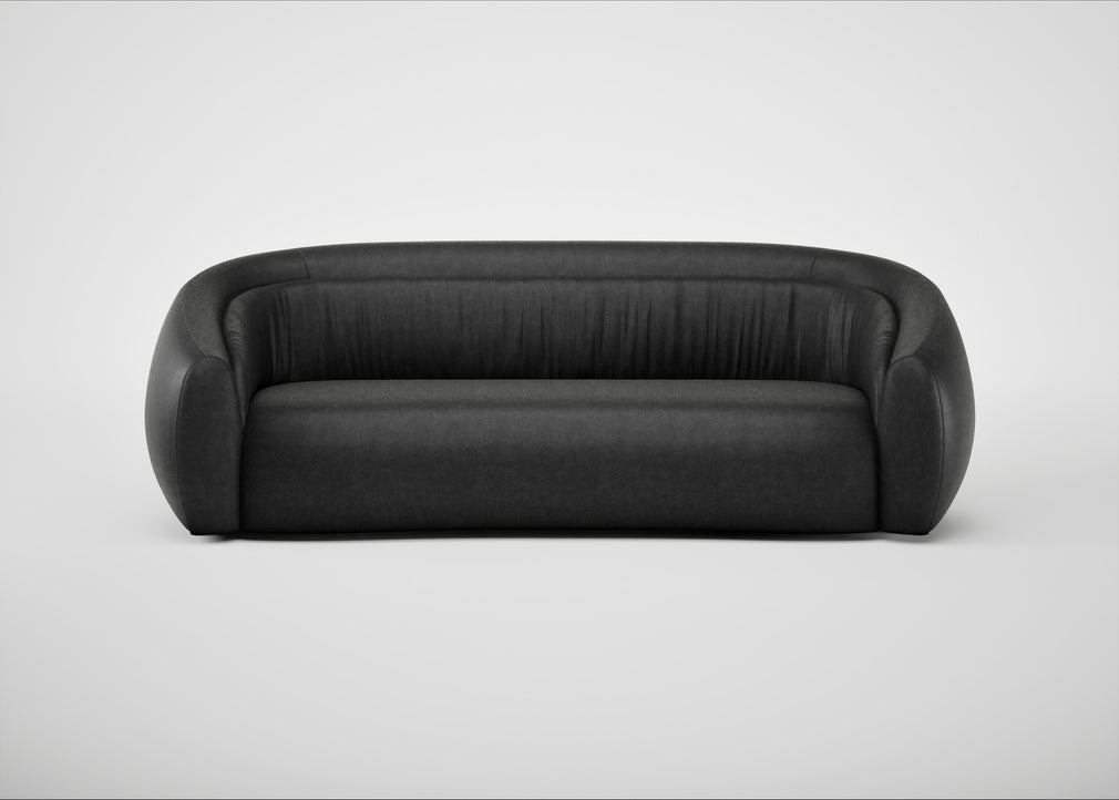 Flora 4 Seater Sofa Linea Leather Black 622