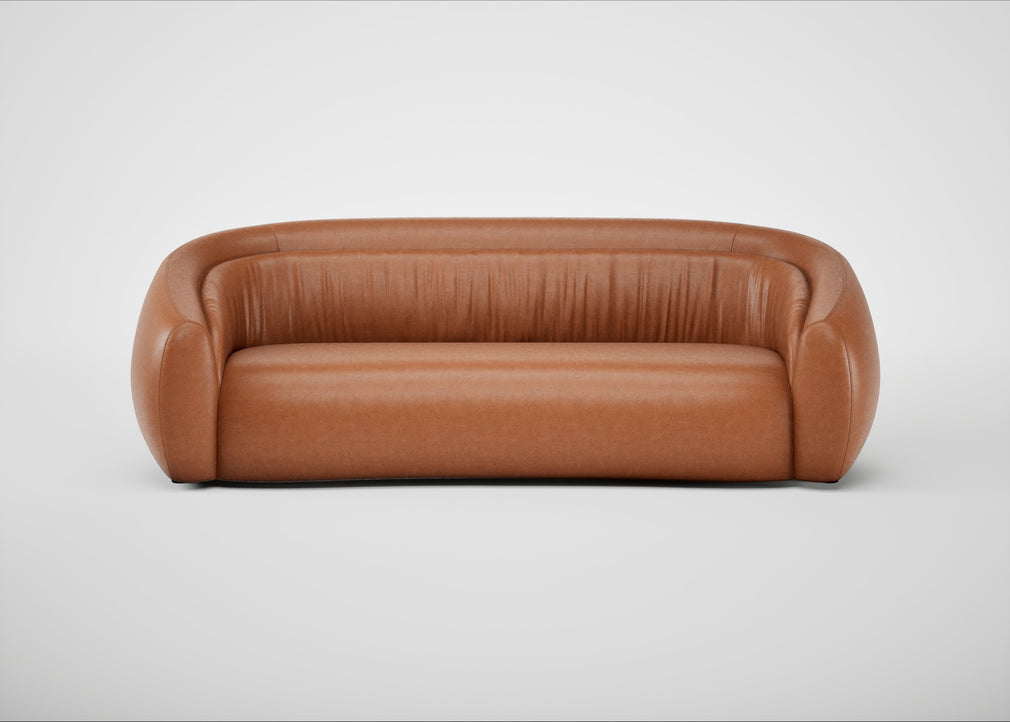 Flora 4 Seater Sofa Linea Leather Brown 680