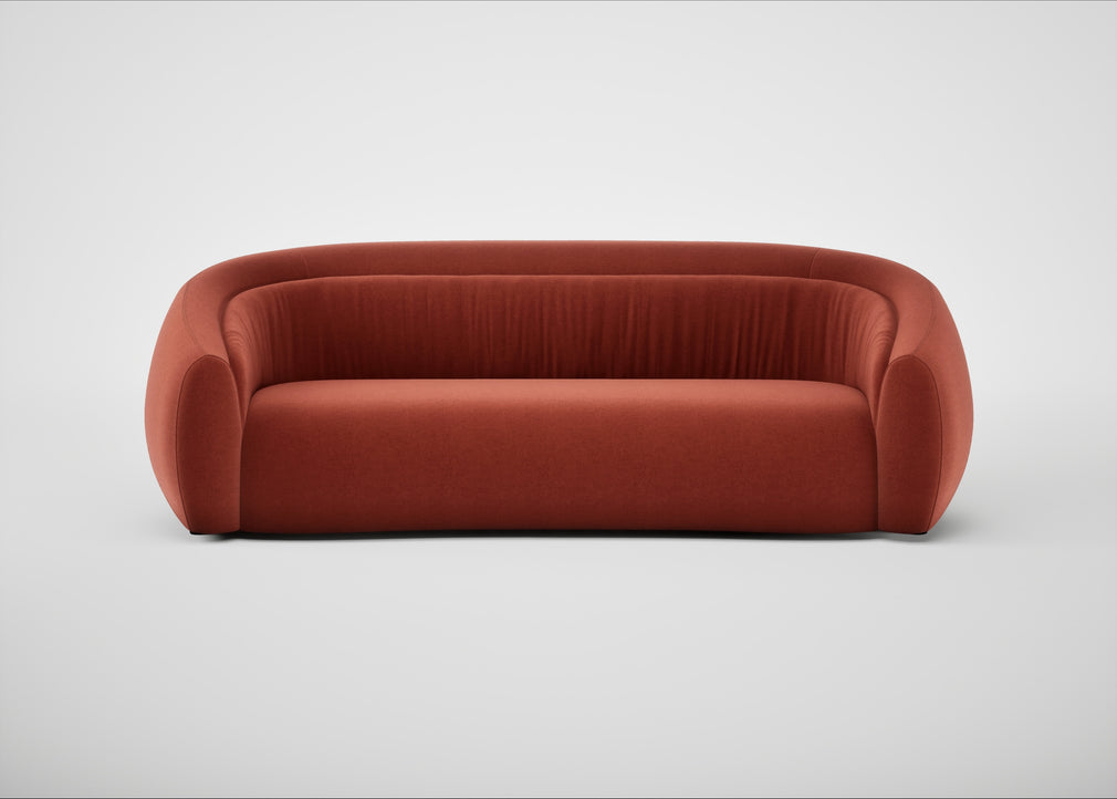 Flora 4 Seater Sofa Nobilis Velvet Rust