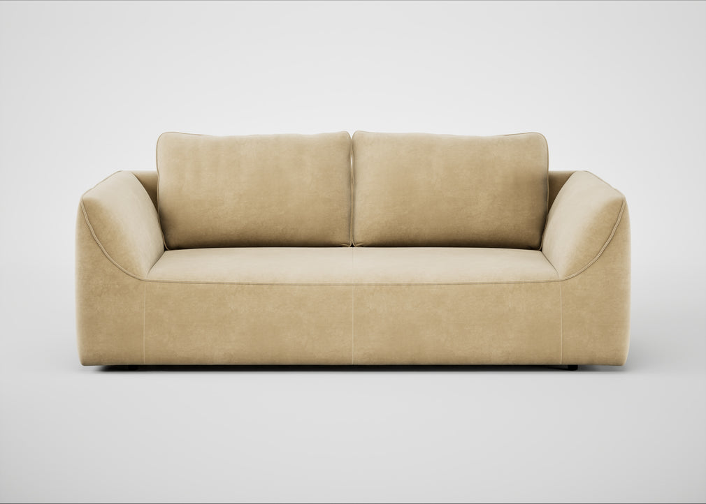 Morven 3 Seater Sofa Smart Luxe Velvet Biscuit