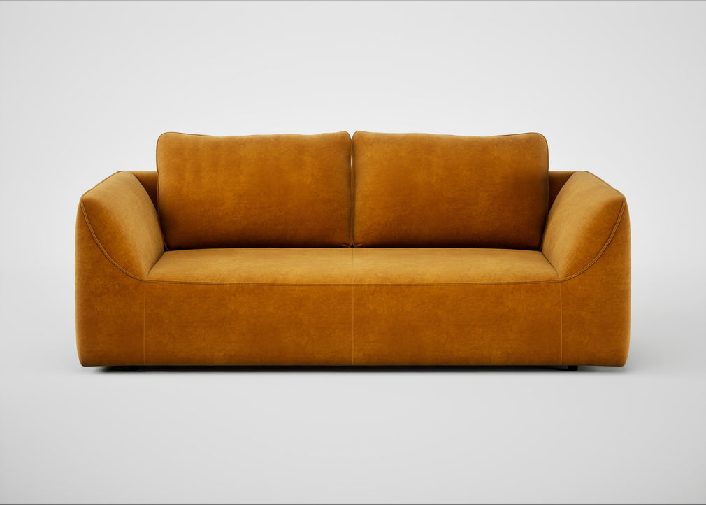 Morven 3 Seater Sofa Smart Luxe Velvet Cognac