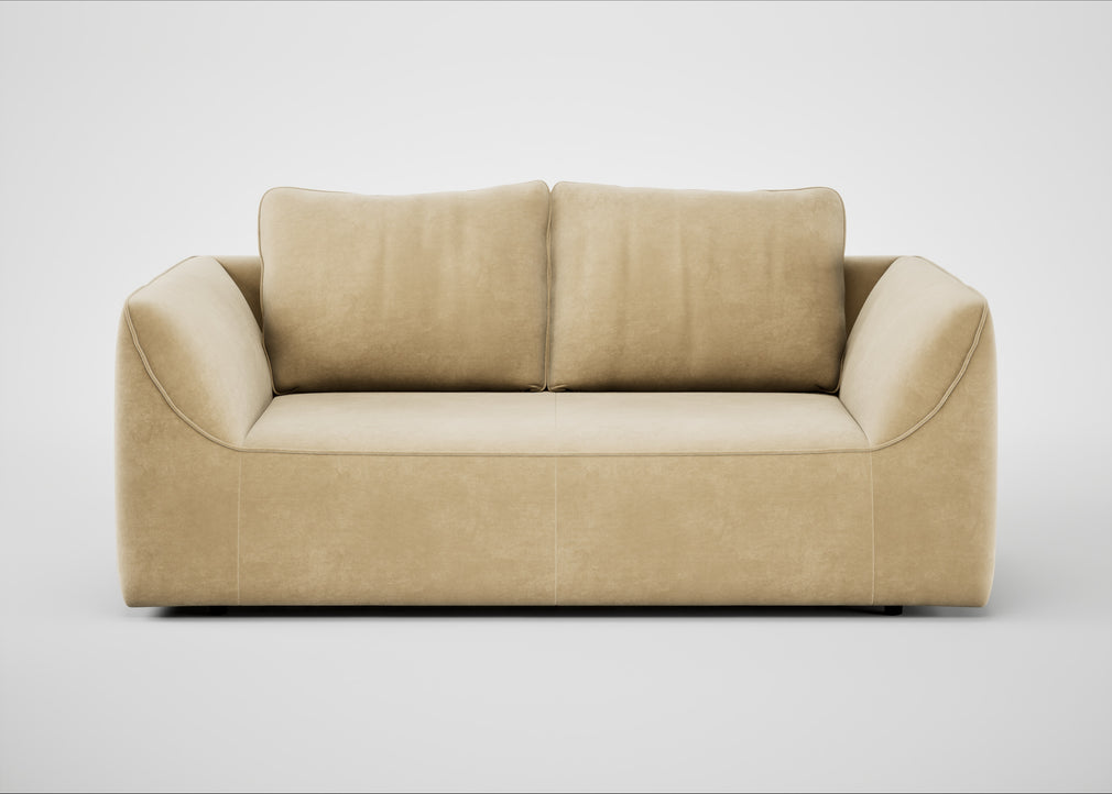Morven 2 Seater Sofa Smart Luxe Velvet Biscuit
