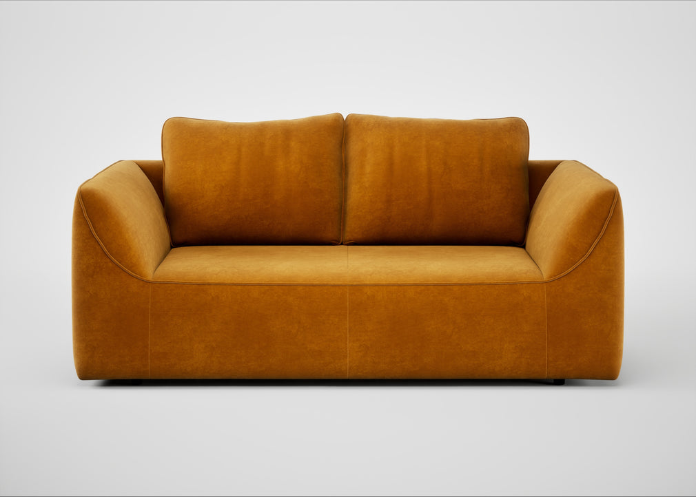 Morven 2 Seater Sofa Smart Luxe Velvet Cognac