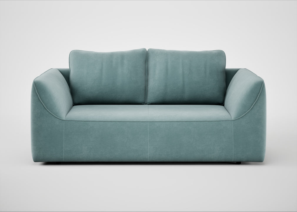 Morven 2 Seater Sofa Smart Luxe Velvet Mineral Blue