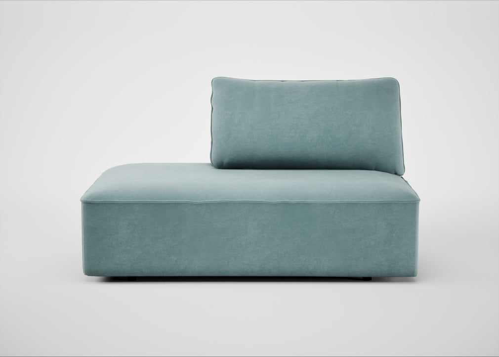 Morven Left Hand Facing Open End Unit Smart Luxe Velvet Mineral Blue