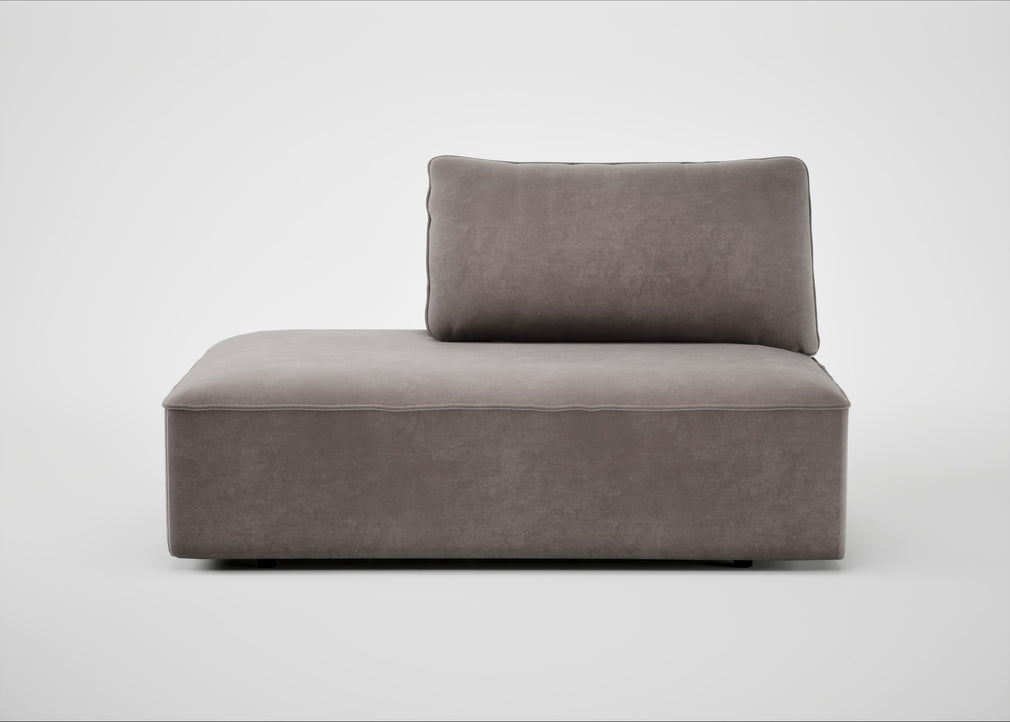 Morven Left Hand Facing Open End Unit Smart Luxe Velvet Mushroom