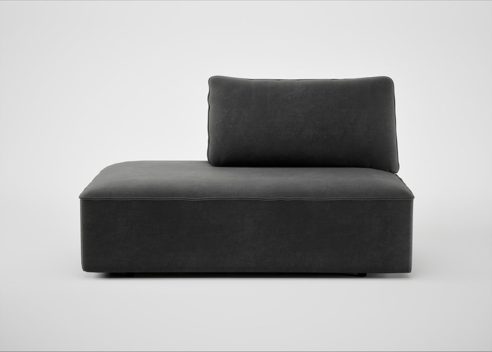 Morven Left Hand Facing Open End Unit Smart Luxe Velvet Nickel