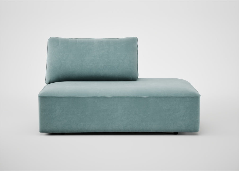 Morven Right Hand Facing Open End Unit Smart Luxe Velvet Mineral Blue