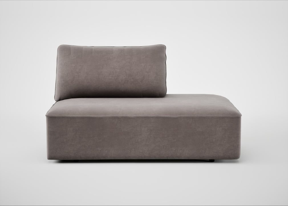 Morven Right Hand Facing Open End Unit Smart Luxe Velvet Mushroom