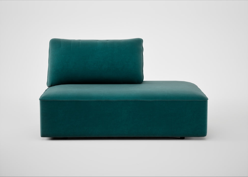 Morven Right Hand Facing Open End Unit Smart Luxe Velvet Ocean Green